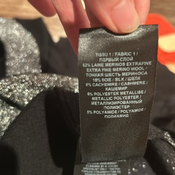 BALMAIN Lurex Striped Cropped Knit Hoodie Sz 40 - Picture 11 of 13